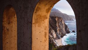 Preview wallpaper arch, architecture, rocks, sea, view