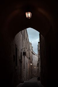 Preview wallpaper arch, buildings, architecture, alley, dark