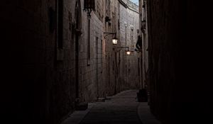 Preview wallpaper arch, buildings, architecture, alley, dark