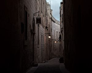 Preview wallpaper arch, buildings, architecture, alley, dark