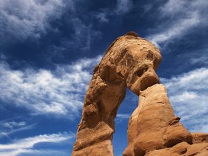 Preview wallpaper arch, canyon, rocks, clouds, sky