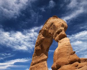 Preview wallpaper arch, canyon, rocks, clouds, sky