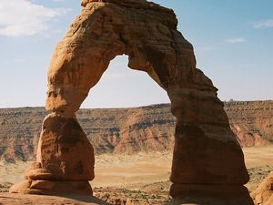 Preview wallpaper arch, canyon, sandy, rocks, sand