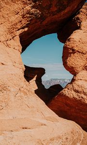 Preview wallpaper arch, cave, rocks, stones, stone, sky