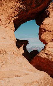 Preview wallpaper arch, cave, rocks, stones, stone, sky