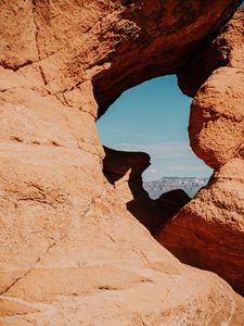 Preview wallpaper arch, cave, rocks, stones, stone, sky