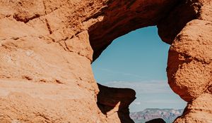 Preview wallpaper arch, cave, rocks, stones, stone, sky