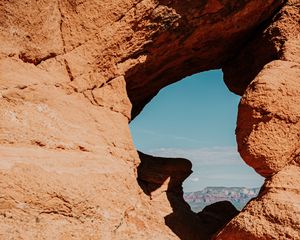 Preview wallpaper arch, cave, rocks, stones, stone, sky