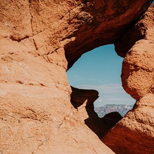 Preview wallpaper arch, cave, rocks, stones, stone, sky