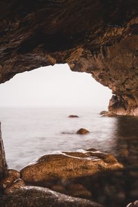 Preview wallpaper arch, cave, stones, rocks, sea