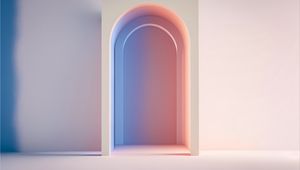 Preview wallpaper arch, door, gradient, light