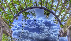 Preview wallpaper arch, grass, leaves, garden, hdr