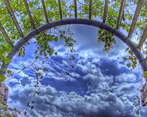 Preview wallpaper arch, grass, leaves, garden, hdr