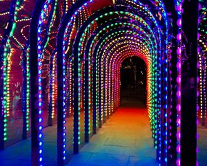 Preview wallpaper arch, lights, glow, colorful