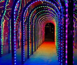 Preview wallpaper arch, lights, glow, colorful