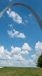 Preview wallpaper arch, monument, memorial, architecture, park, sky, clouds