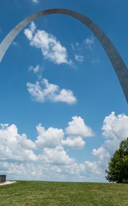 Preview wallpaper arch, monument, memorial, architecture, park, sky, clouds