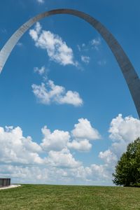 Preview wallpaper arch, monument, memorial, architecture, park, sky, clouds