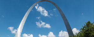 Preview wallpaper arch, monument, memorial, architecture, park, sky, clouds