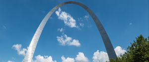 Preview wallpaper arch, monument, memorial, architecture, park, sky, clouds