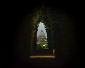 Preview wallpaper arch, plants, dome, architecture