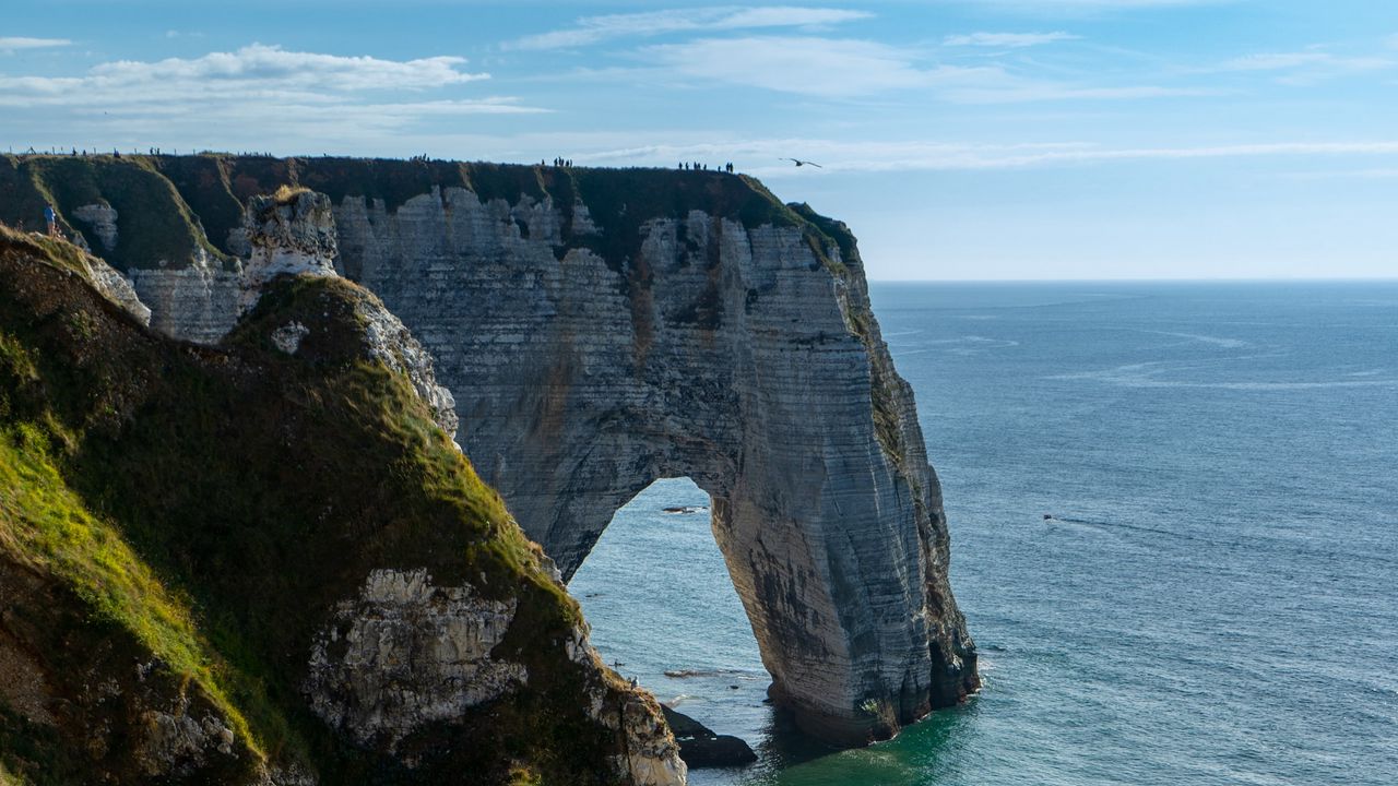 Wallpaper arch, rock, coast, cliff, sea