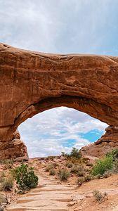 Preview wallpaper arch, rock, stone, sandy, sky