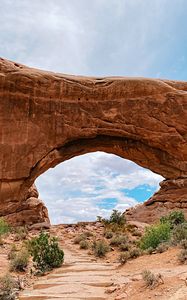 Preview wallpaper arch, rock, stone, sandy, sky