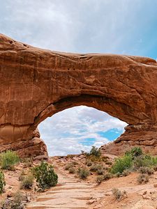 Preview wallpaper arch, rock, stone, sandy, sky