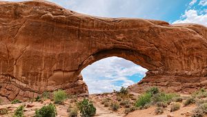 Preview wallpaper arch, rock, stone, sandy, sky