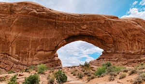 Preview wallpaper arch, rock, stone, sandy, sky