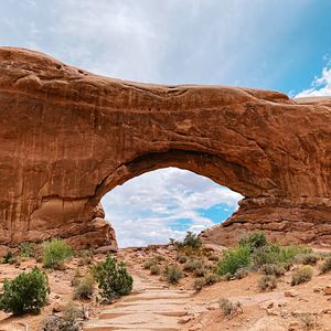 Preview wallpaper arch, rock, stone, sandy, sky