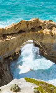 Preview wallpaper arch, rock, stone, coast, surf