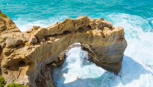 Preview wallpaper arch, rock, stone, coast, surf