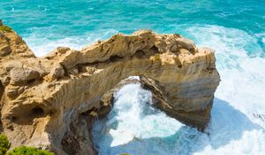 Preview wallpaper arch, rock, stone, coast, surf