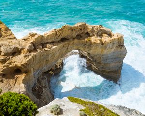 Preview wallpaper arch, rock, stone, coast, surf