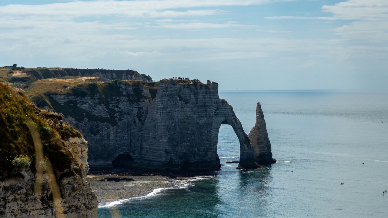 Wallpaper arch, rocks, coast, sea, water