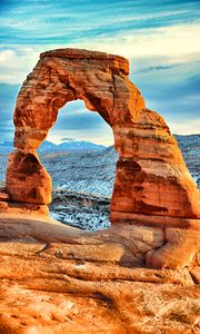 Preview wallpaper arch, rocks, mountains