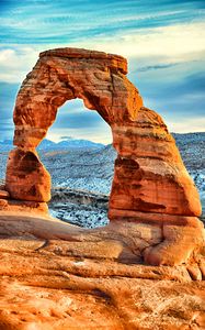 Preview wallpaper arch, rocks, mountains