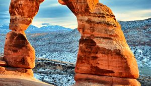 Preview wallpaper arch, rocks, mountains