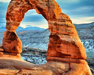 Preview wallpaper arch, rocks, mountains