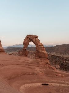 Preview wallpaper arch, rocks, sandy, canyon, mountains