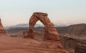 Preview wallpaper arch, rocks, sandy, canyon, mountains