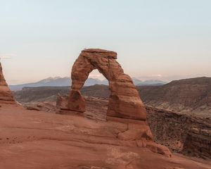 Preview wallpaper arch, rocks, sandy, canyon, mountains