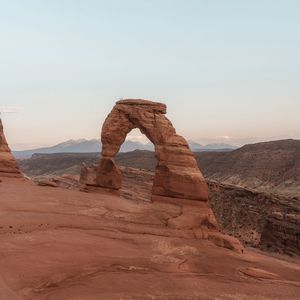 Preview wallpaper arch, rocks, sandy, canyon, mountains