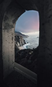 Preview wallpaper arch, sea, cliff, shore, landscape, view