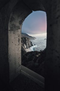 Preview wallpaper arch, sea, cliff, shore, landscape, view