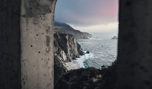 Preview wallpaper arch, sea, cliff, shore, landscape, view