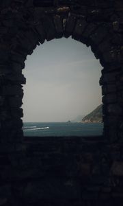 Preview wallpaper arch, sea, horizon, view