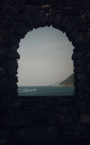 Preview wallpaper arch, sea, horizon, view